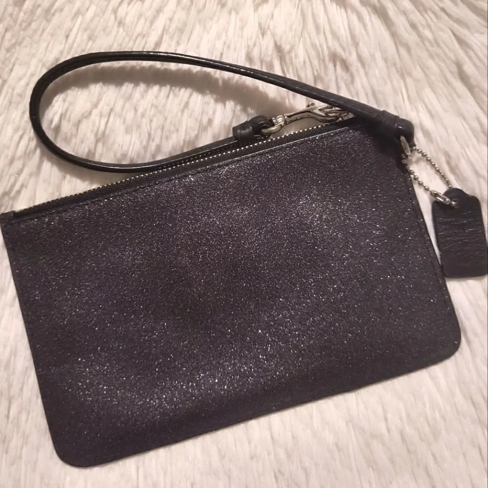 Coach Dark Gray Glitter Wristlet